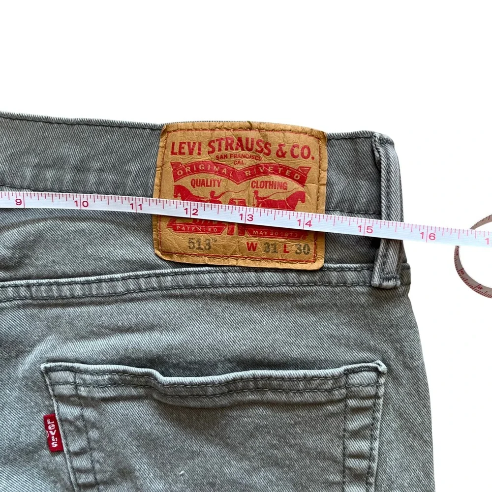 Levis 513 Slim Straight‎ Jeans Mens 31x30 Grey Denim PC9-08513-0338